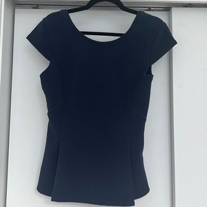Nordstrom Halogen Navy Peplum Top
